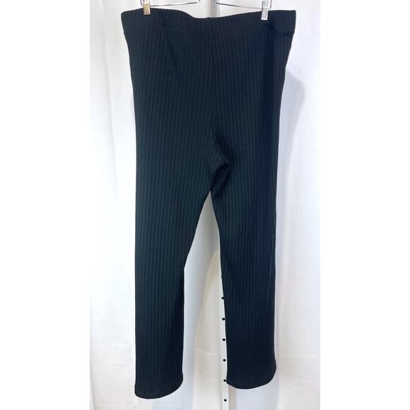 NWT UNIVERSAL STANDARD Aspen Ribbed Knit Wide Leg Pants Black Size L US 22 24 - Picture 2 of 11